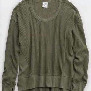 Offline by Aerie Wow! Waffle T-Shirt in Olive Fun